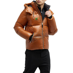 Veste polaire pour hommes à prix réduit OEM logo personnalisé couleur unie vêtements d'extérieur matelassé à bulles vêtements de mode veste d'hiver - Product Image 1