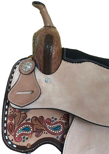 Selle de cheval western en cuir véritable Mousmi MSD 103147 avec logo personnalisé, taille 15 pouces, tailles personnalisées, portable - Product Image 2