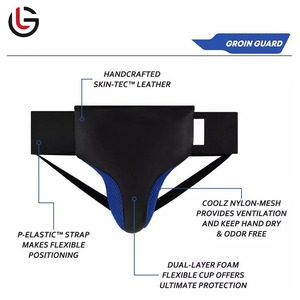High Quality Sports <b>Groin</b> <b>Protector</b> Leather-made Guard for Boxing Karate Fighting genuine leather with Foam Sports Protection - Product Image 5