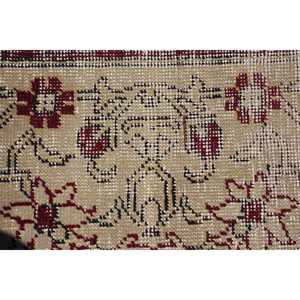 Turkish 9.2x9.6 ft Rug, Vintage Rug, <b>Red</b> Solid <b>Wool</b> Rug - Product Image 5