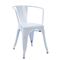 Chaise de salle à manger arrière en fer forgé en métal empilable jaune chaise en fer de style industriel rétro extérieur