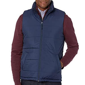 Gilet bouffant de haute qualité grande taille logo personnalisé veste sans manches gilets gilet bouffant hommes poches avec fermeture éclair - Product Image 1