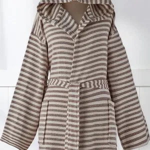 Peignoir unisexe 100% coton, best-seller, séchage rapide, vêtements de nuit d'été, tissu respirant, léger, toute l'année, fabrication ODM en Turquie - Product Image 5