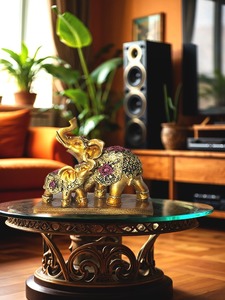 Pièce maîtresse en métal tigre noir audacieux avec Sculpture de table décorative Design or pour Accent d'affichage de cadeau de mariage d'événement de bureau à domicile - Product Image 4