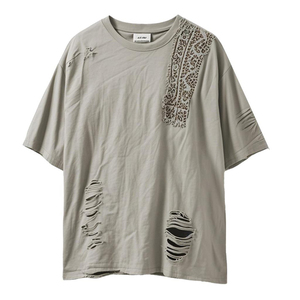 T-shirts personnalisés pour hommes 100% coton lavés à l'acide Streetwear en détresse T-shirts longs surdimensionnés avec sérigraphie - Product Image 1