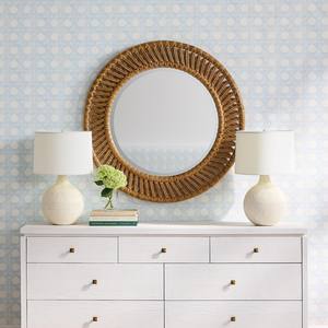 Miroir mural décoratif rond en rotin naturel, style écologique et durable, parfait pour les achats en gros et la décoration intérieure - Product Image 3