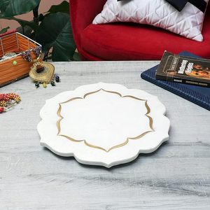 Plateaux de service en marbre antique pour la décoration de la maison, pour les restaurants, la cuisine, le salon, pour la vaisselle, le service de nourriture - Product Image 5