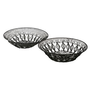 Ensemble de 2 bols à fruits ovales décoratifs en fil de fer métallique - Product Image 3