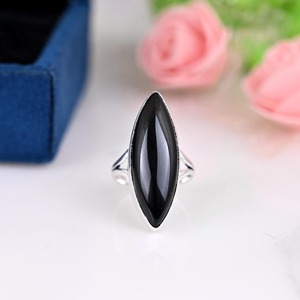 925 bague classique en argent massif bijoux pour femmes 925 argent Sterling noir Onyx pierre précieuse Style Boho bague faite à la main cadeau pour maman - Product Image 4
