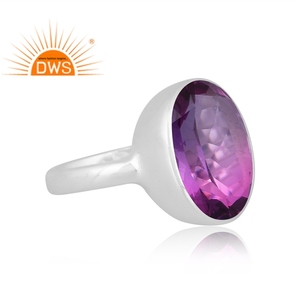 Anillo apilable de piedras preciosas de cuarzo doblete de amatista BIO de plata de ley fina superventas, fabricante de joyería personalizada - Product Image 3
