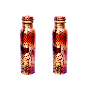 Verres en cuivre unisexe de 500ml faits à la main nouveau design bouteille de santé en métal couvercle à boire direct forme de taille personnalisée pour le fitness - Product Image 1