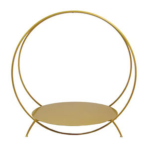 Soporte de pastel de Metal redondo de 3 niveles personalizado más vendido, soporte de decoración de exhibición de cupcakes para decoración de boda con acabado dorado - Product Image 4