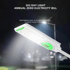 Lampe solaire de rue LED 300W 500W avec capteur de mouvement, étanche, tout-en-un, avec poteau - Product Image 1