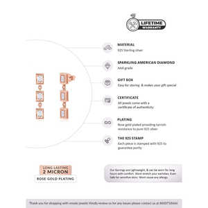 Pendientes de gota de oro rosa para mujer con diamantes y circonitas 14K/18K Pendientes de oro Pendientes colgantes de oro amarillo de moda - Product Image 4