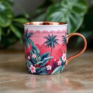 Elegante taza recta de cobre de calidad superior, hecha a mano de metal ecológico con pegatina vibrante para uso en el hogar y la Oficina, artículo de regalo - Product Image 6