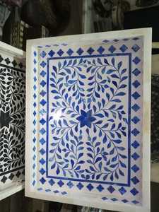 Plateau de service luxueux fait à la main en incrustation d'os de taille personnalisée pour les mariages de style moderne et les occasions du Ramadan - Product Image 3