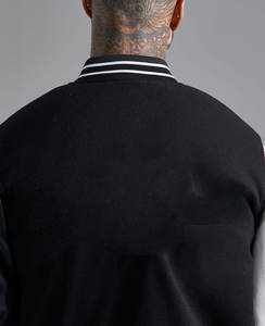 Chaqueta universitaria bordada con logotipo personalizado para hombre, chaqueta de lana transpirable para exteriores, manga de cuero, para primavera y otoño - Product Image 2