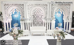 Decoración de Escenario de Boda Tamil de Francia con Temática de Templo Tradicional, Fibra de Vidrio, Tamaño Personalizado, Diseño Clásico de Lujo - Product Image 2