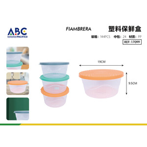 Confezione da 24 contenitori per alimenti in plastica fresca con coperchi colorati