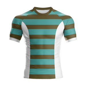 Maillot Rugby à séchage rapide personnalisé Maillot de sport rayé respirant avec impression numérique Style d'ensemble - Product Image 3