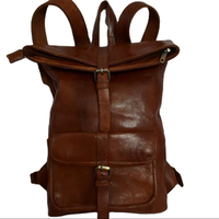 Sac à dos de voyage léger en cuir véritable Moroccan Soul Modèle 062 – Motif lettres élégant, tendance et stylé pour les déplacements