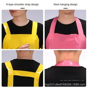 Wholesale Fashionable Hi Visibility Workwear Bib <b>Apron</b> Set <b>Waterproof</b> Oil Proof Sleeves Oeko-Tex Certified for Seafood Kitchen - Product Image 4