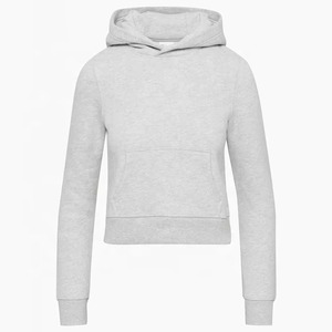 Venta al por mayor de alta calidad de invierno Fitness deporte liso pulóver gimnasio Kangroo bolsillo frontal Sudadera con capucha de lana Slim Fit Spandex algodón mujeres - Product Image 5