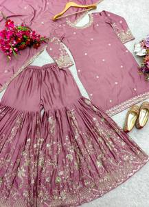 ชุดซินออนปาร์ตี้ใหม่-ชุดซาร่าและ dupatta ทำจากผ้าไหม - Product Image 3