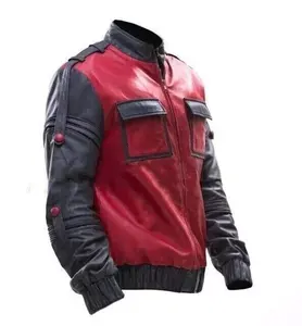 แจ็กเก็ตหนังสีดำของผู้ชายขนาดที่กำหนดเองได้แฟชั่นดีไซน์ทันสมัยราคาไม่สูงงานฝีมือคุณภาพสูงเหมาะสำหรับแฟชั่น - Product Image 4