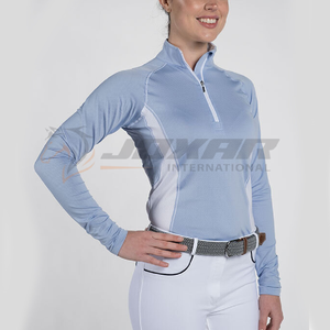 La capa base de la camisa de equitación de compresión térmica Premium proporciona una comodidad de flexibilidad calidez superior para jinetes profesionales - Product Image 5