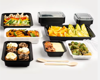 Contenants en plastique PP de la série RE, sans BPA, compatibles micro-ondes, pour la cuisine cloud, la restauration, les plats à emporter, les restaurants, OEM personnalisé