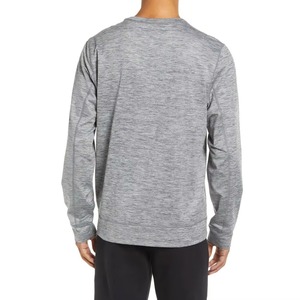 Chemise à manches longues gris chiné avec poche d'appoint zippée pour hommes Style technique sportif léger respirant confort - Product Image 3
