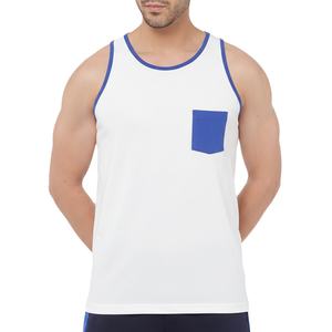 Débardeur en jersey de coton pour homme, col classique, décontracté, sans manches, sous-vêtement d'été, respirant, séchage rapide, doux, confortable, vente en gros - Product Image 1