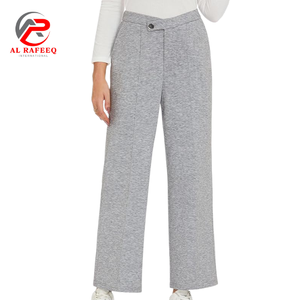 Últimos diseños personalizados, pantalones de chándal en blanco, pantalones de chándal de pierna ancha informales para mujer - Product Image 1