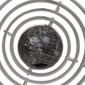 Armillaire Argent Globe Décoratif Armillaire Sphère Vintage Style Monde Globe Modèle Décor À La Maison Bureau Ornement - Product Image 4