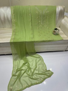 SSUMAIRA robes traditionnelles pakistanaises à la mode Design élégant robe de fantaisie non cousue Mukesh travail 2 pièces chemise en mousseline de soie & Dupatta - Product Image 5