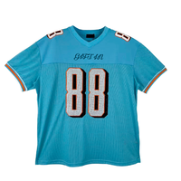 Maillots de football surdimensionnés en maille avec strass personnalisés, vêtements de sport scintillants, chemise streetwear pour hommes, maillot pour fans d'équipe hip-hop