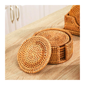 Best Quality Rattan <b>Coaster</b> From Vietnam Round Wooden Woven <b>Placemat</b> with Christmas Decor for Kitchen Table Decor - Product Image 5