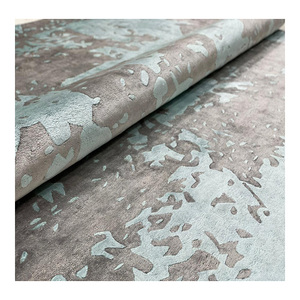 Tufté à la main abstrait 3D gris bleu couleurs personnalisées tailles moderne intérieur tapis Designer maison intérieur Commercial Tencel Tensel soie - Product Image 1