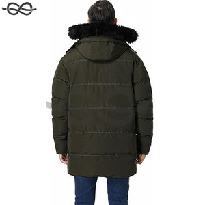 Manteau d'hiver pour hommes avec capuche détachable Veste en duvet longue et épaisse Parka chaude pour temps froid isolée - Product Image 3