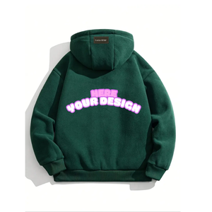 Chaqueta de lana con capucha y cremallera completa para Otoño/Invierno de poliéster 100% para hombre, a prueba de viento, térmica, para exteriores, de gran tamaño - Product Image 2