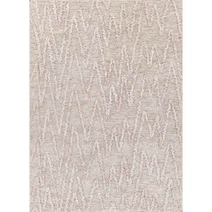 Modo Ivory Hand Tufted Wool <b>Rugs</b> 10mm Thick Rectangular Aubusson Design for Home Living Room Abstract Pattern Model Ptwl-268 - Product Image 1