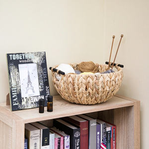 Panier de rangement pour plateau fait main, jacinthe d'eau écologique, fibre végétale tissée dans le respect de l'environnement - Product Image 2