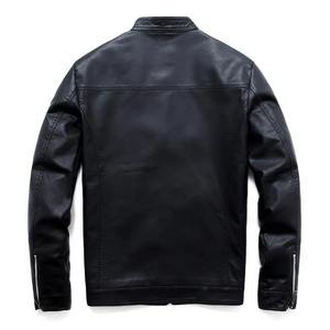 Chaqueta de motocicleta larga de cuero genuino para hombre, prendas de vestir gruesas impermeables para invierno - Product Image 2