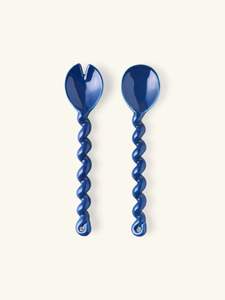 Mini ensemble de cuillères en bois sculptées à la main cuillères en résine de trois couleurs pour servir des ustensiles de cuisine élégants pour la salade de pâtes et plus encore - Product Image 4