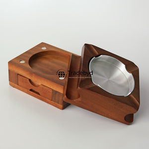 Cenicero de madera Premium Tradebyd, Cenicero de madera tallada, soporte duradero de estilo ecológico hecho a mano para fumadores y decoración - Product Image 2