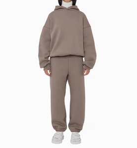 Femmes personnalisable décontracté fermeture éclair haut coupe-vent veste taille élastique pantalon hiver sweats à capuche léger imprimé ensembles grande taille - Product Image 4