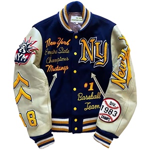 Wholesale Heavyweight Varsity <b>Jacket</b> for <b>Men</b> Plus Size <b>Canvas</b> Fabric Stand Collar Winter Use Cheap Price Inner Lining Included - Product Image 1