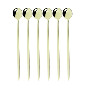 Vajilla Lisa y Fácil de Limpiar, Cubiertos de Restaurante, Cuchara y Tenedor Dorados, Juego de Cubiertos de Acero Inoxidable Plateado para Bodas y Fiestas - Product Image 5