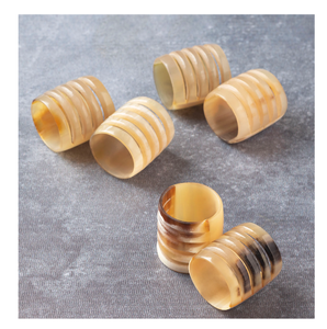 แหวนรองผ้าเช็ดปากรูปเขาทรงกลมแหวนผ้าเช็ดปากรูปควายและวัวแท้ - Product Image 1